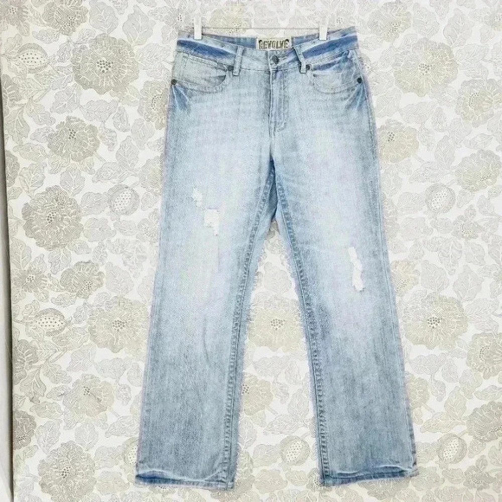 Revolve Men's Jeans 100%‎ Cotton Distressed Size 32x32 Light wash Straight Leg
